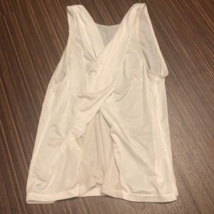 White Lululemon Sheer tank top with twisted back